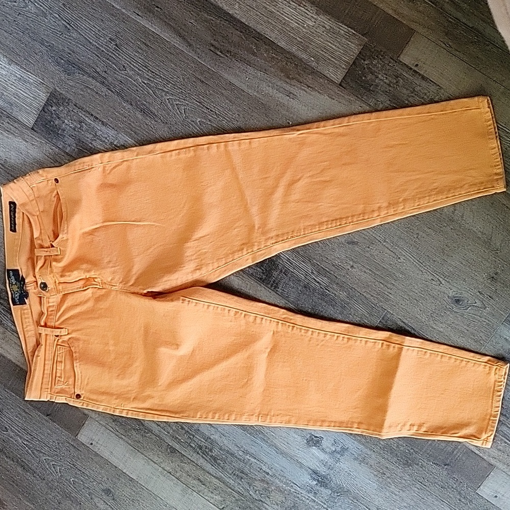 Lucky Brand Light Orange Straight Cropped Jeans, Size 14/ 32